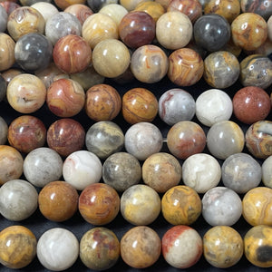 Crazy Lace Agate 8mm round natural gemstone beads 15" strand - Oz Beads 