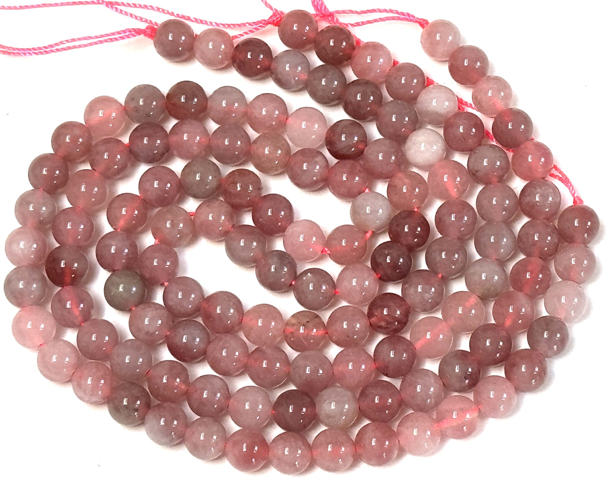 Mauve Pink Madagascan Rose Quartz 6mm round natural gemstone beads 15.5" strand