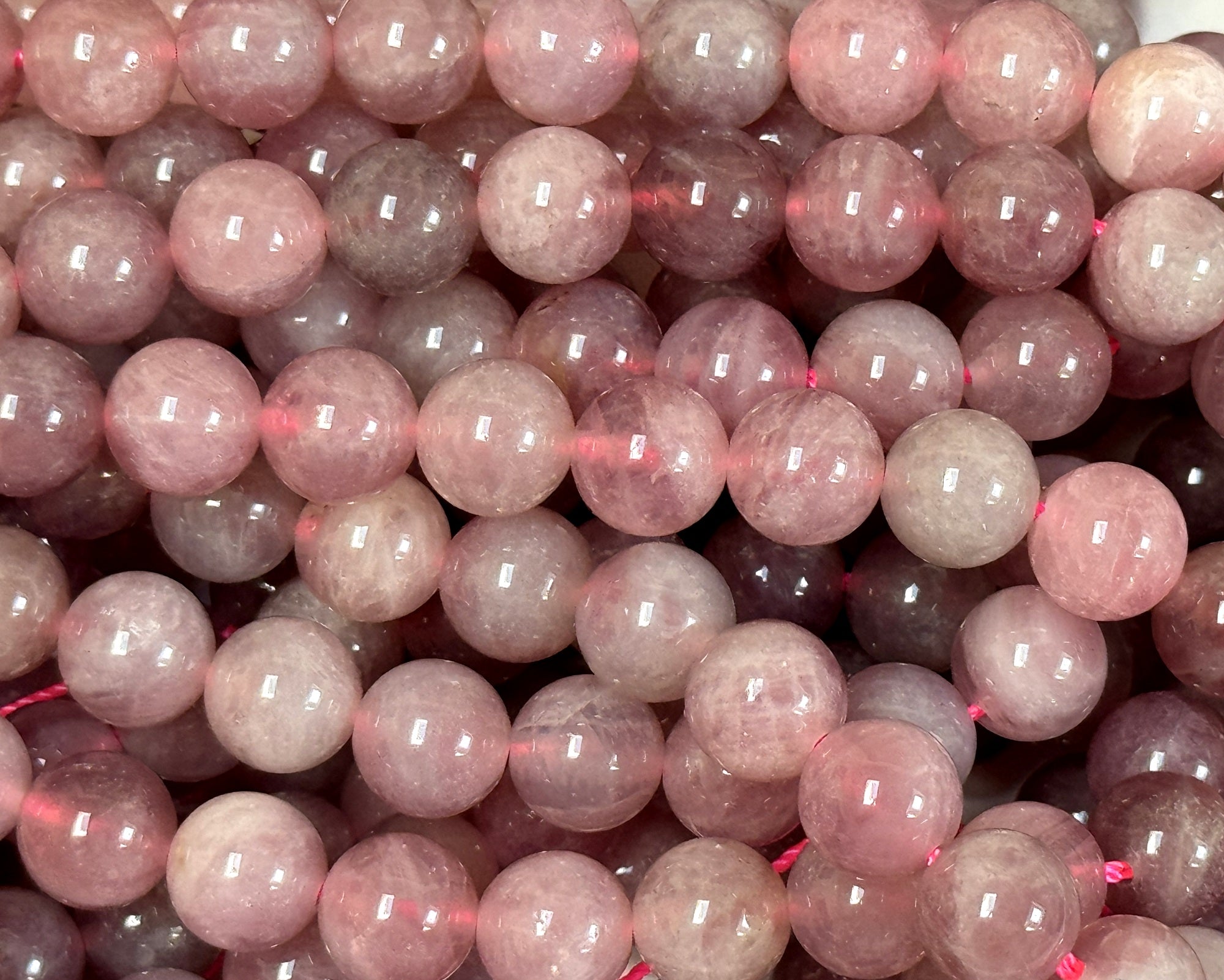 Mauve Pink Madagascan Rose Quartz 10mm round natural gemstone beads 15.5" strand