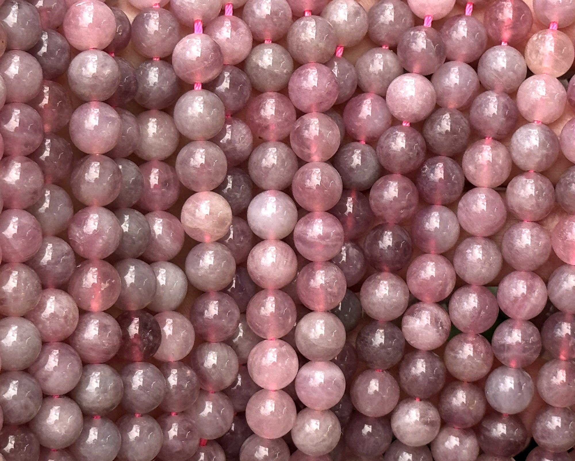 Mauve Pink Madagascan Rose Quartz 8mm round natural gemstone beads 15.5" strand