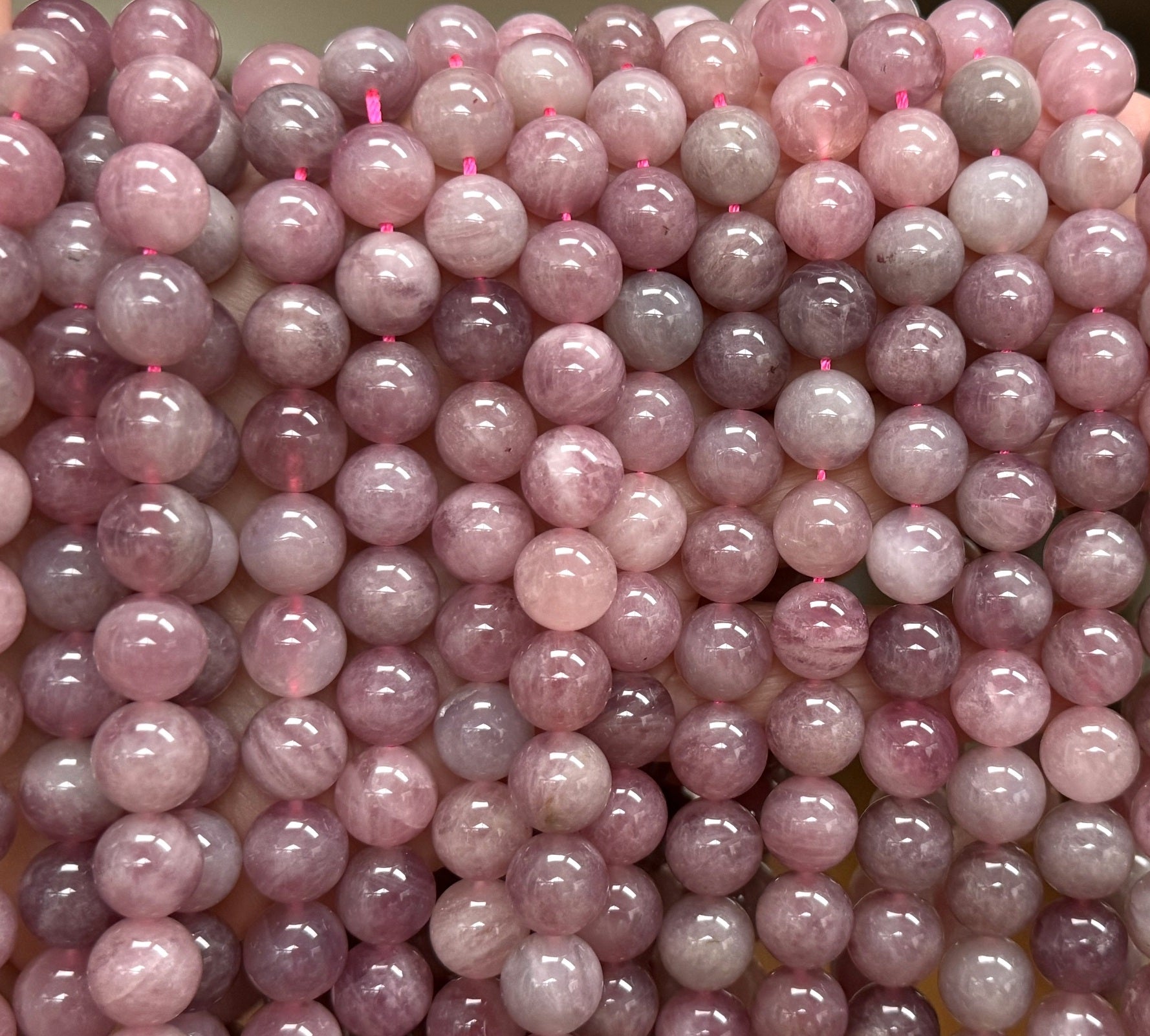 Mauve Pink Madagascan Rose Quartz 10mm round natural gemstone beads 15.5" strand
