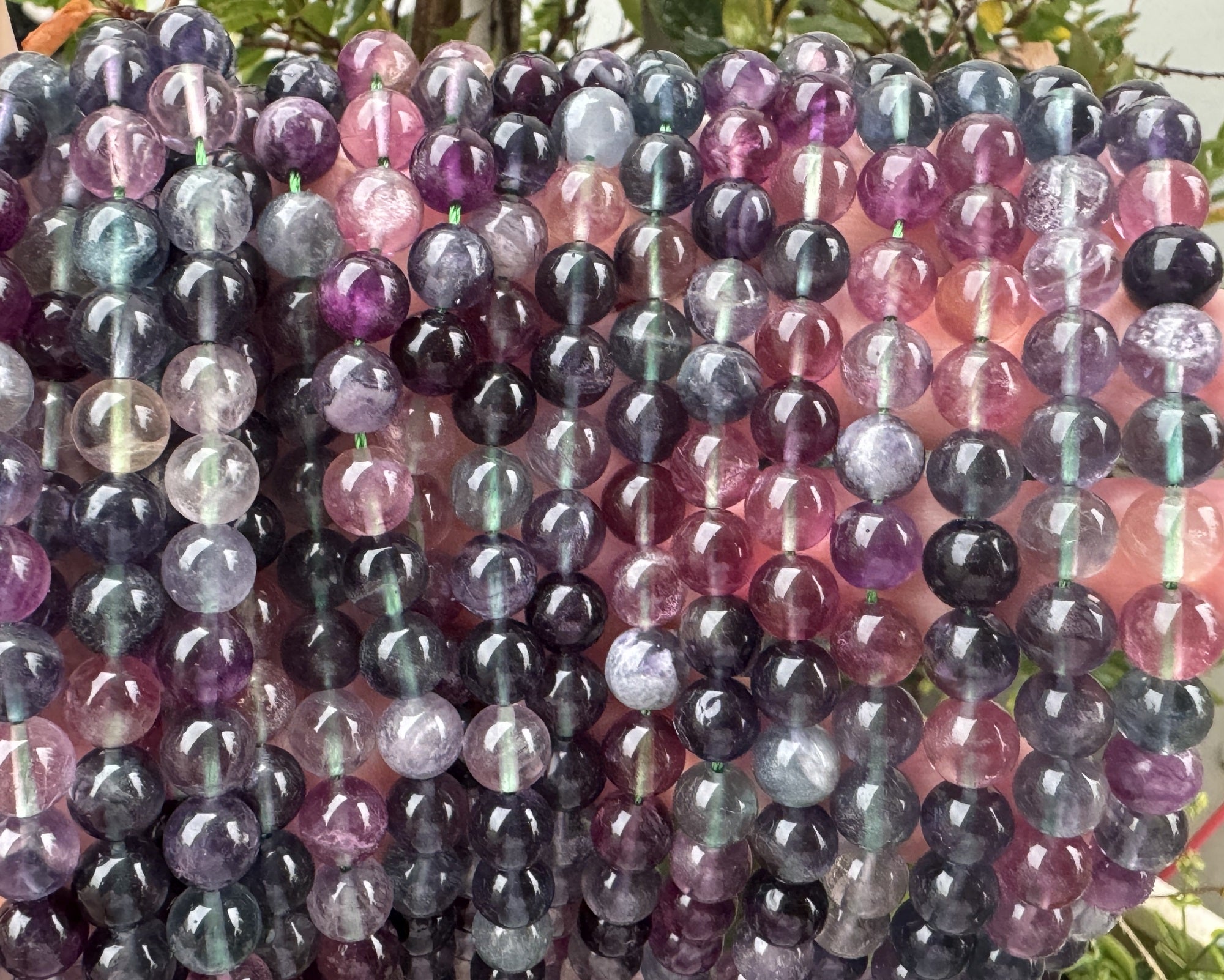 Rainbow Fluorite 6mm round natural gemstone beads 15.5" strand