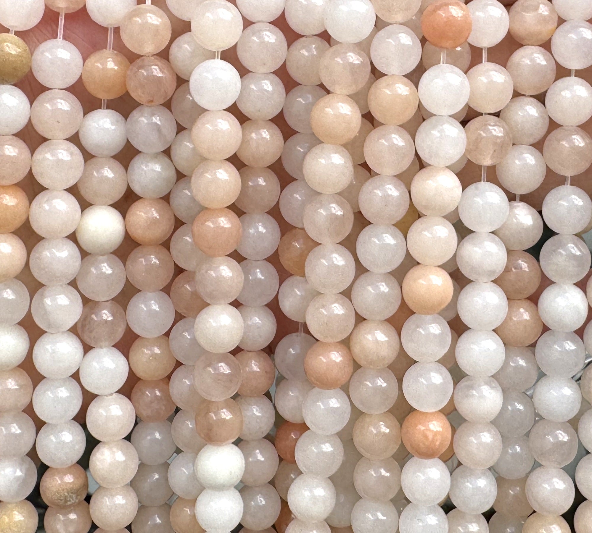 Pink Aventurine 8mm round natural gemstone beads 15" strand - Oz Beads 