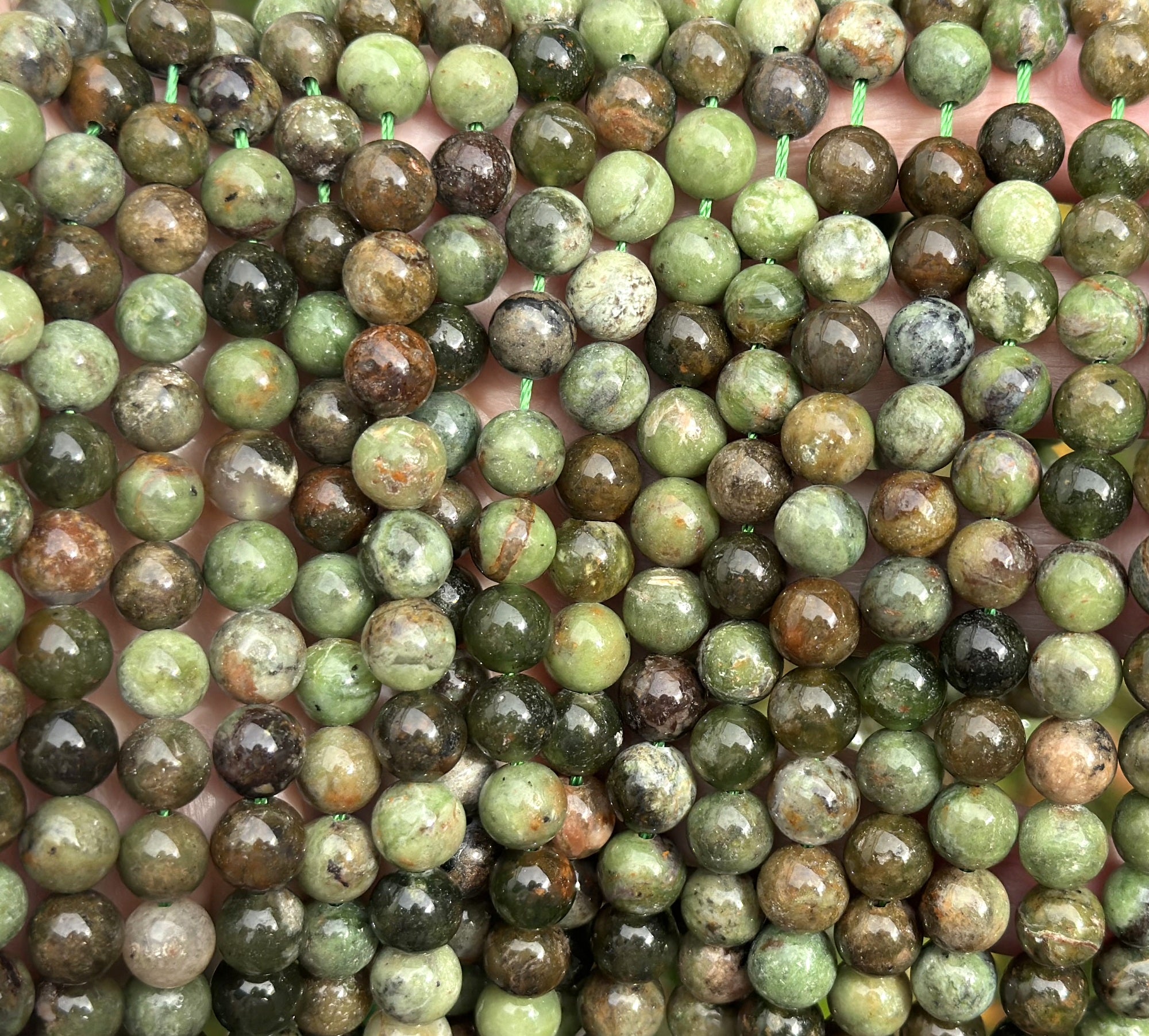 Green Opal 8mm round natural gemstone beads 15.5" strand