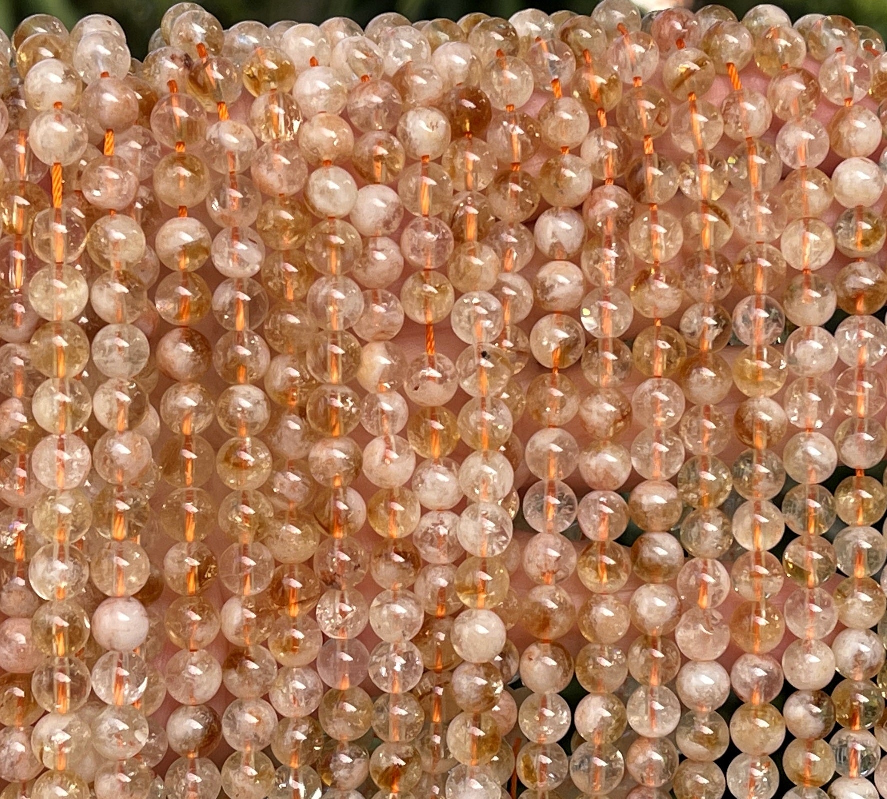 Citrine 6mm round natural gemstone beads 15.5" strand
