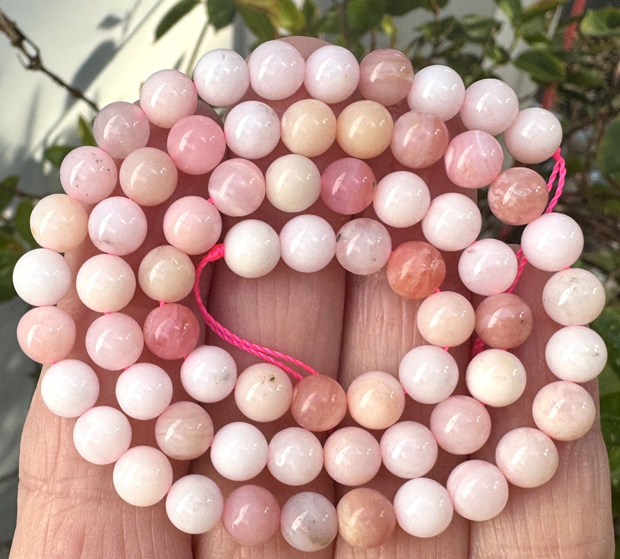 Peruvian Pink Opal 6mm round natural gemstone beads 15.5" strand