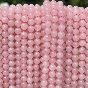 Rose Quartz 6mm round natural gemstone beads 15.5" strand - Oz Beads 