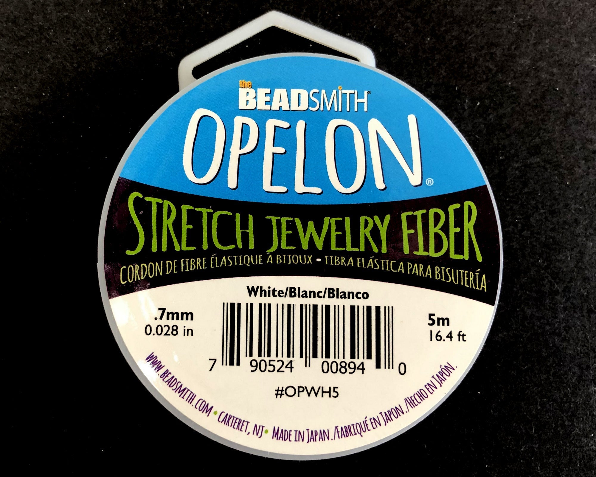 Opelon stretch elastic jewelry cord, 5 meter, 0.7mm - Oz Beads 