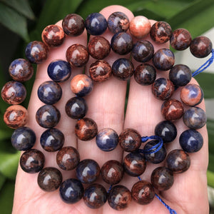 Orange Sodalite 8mm round natural gemstone beads 16" strand - Oz Beads 