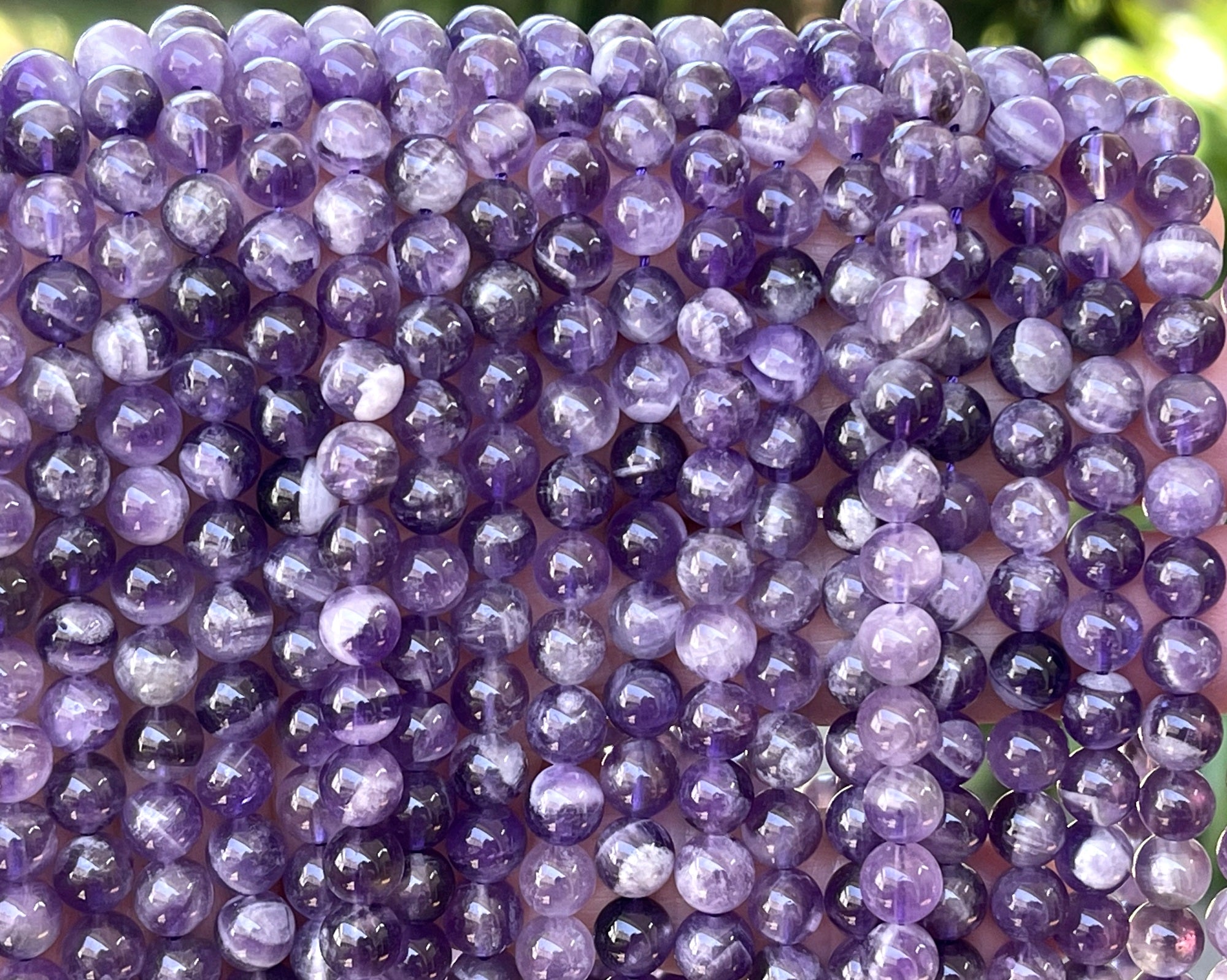 Sage Amethyst 6mm round natural gemstone beads 15" strand