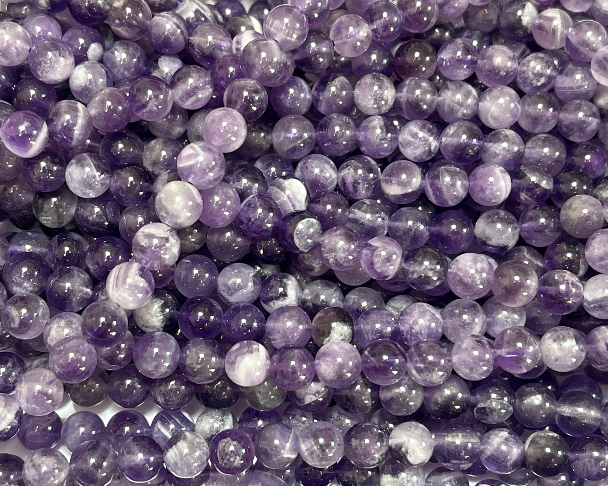Sage Amethyst 6mm round natural gemstone beads 15" strand