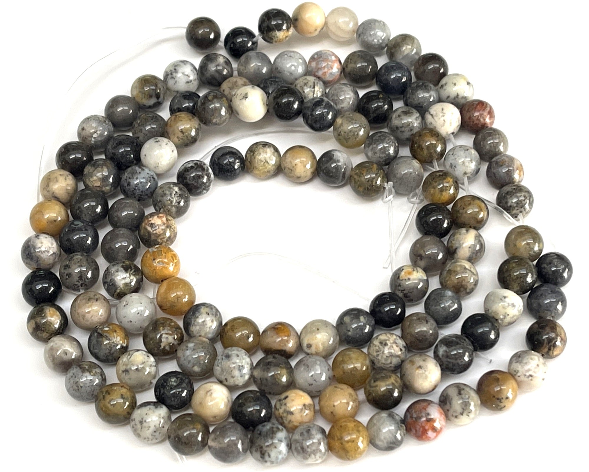 Black Opal 6mm round natural gemstone beads 15" strand