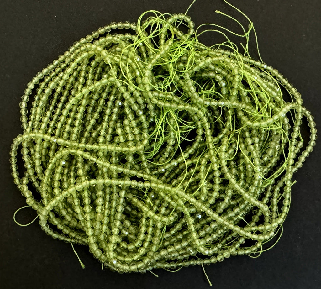 3mm and 4mm beads on strands.
