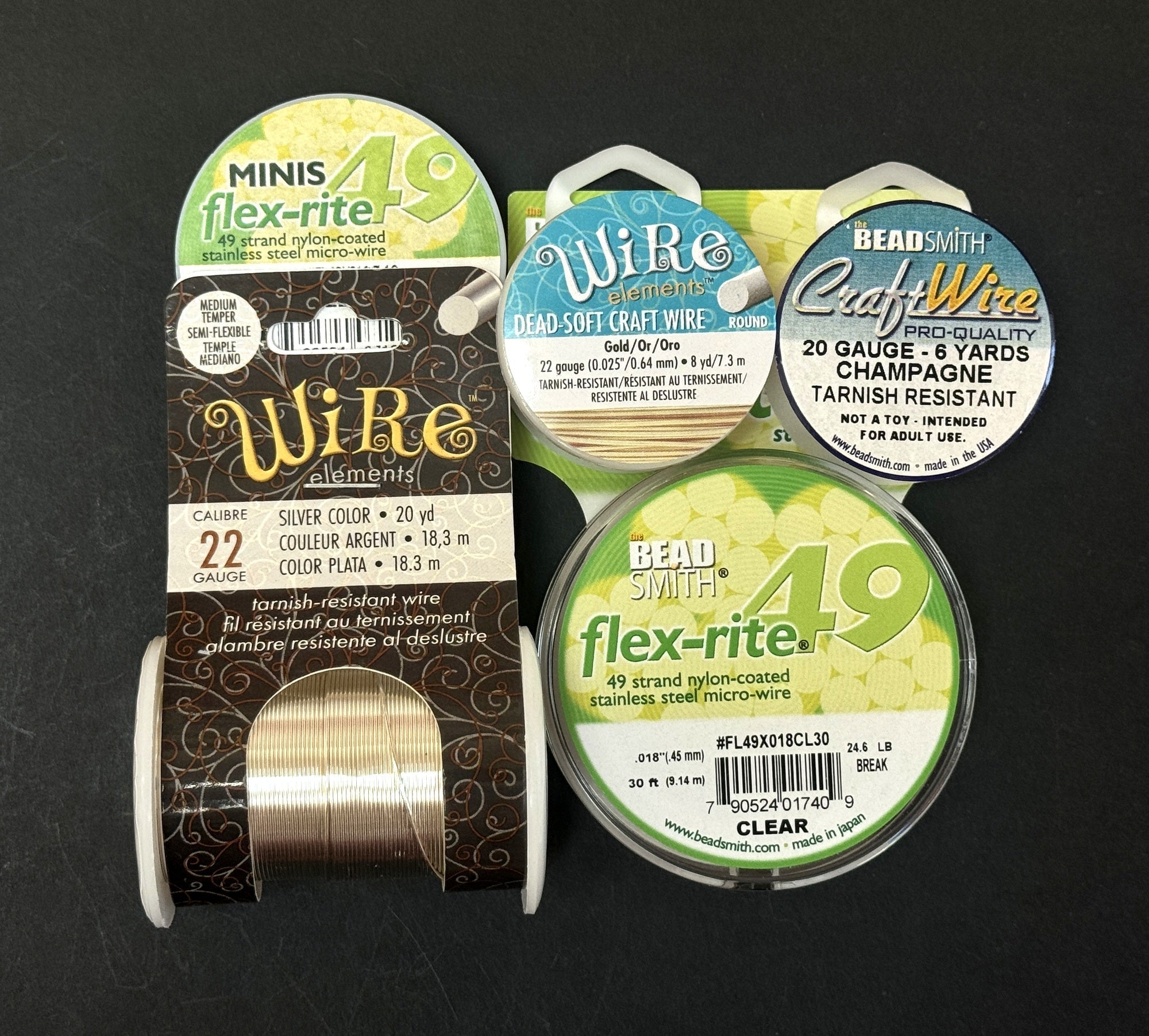 High-quality beading wire and metallic craft wire spools for jewelry making