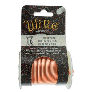 16ga Beadsmith Tarnish Resistant Copper Medium Hard Craft Wire - 8yd (7.3m) Spool - Oz Beads 