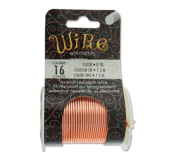 16ga Beadsmith Tarnish Resistant Copper Medium Hard Craft Wire - 8yd (7.3m) Spool - Oz Beads 