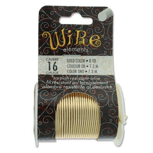 16ga Beadsmith Tarnish Resistant Gold Medium Hard Craft Wire - 8yd (7.3m) Spool - Oz Beads 