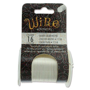 16ga Beadsmith Tarnish Resistant Silver Medium Hard Craft Wire - 8yd (7.3m) Spool - Oz Beads 
