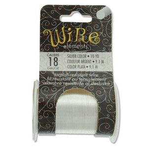 18ga Beadsmith Tarnish Resistant Silver Medium Hard Craft Wire - 10yd (9.1m) Spool - Oz Beads