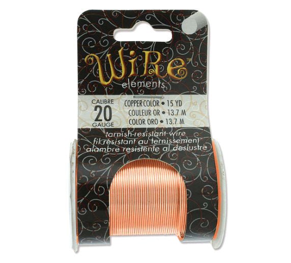 20ga Beadsmith Tarnish Resistant Copper Medium Hard Craft Wire - 15yd (13.7m) Spool - Oz Beads 