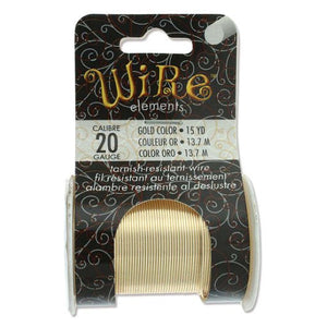 20ga Beadsmith Tarnish Resistant Gold Medium Hard Craft Wire - 15yd (13.7m) Spool - Oz Beads 