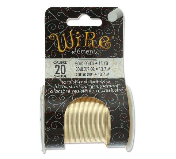 20ga Beadsmith Tarnish Resistant Gold Medium Hard Craft Wire - 15yd (13.7m) Spool - Oz Beads 