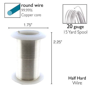 20ga Beadsmith Tarnish Resistant Silver Medium Hard Craft Wire - 15yd (13.7m) Spool - Oz Beads