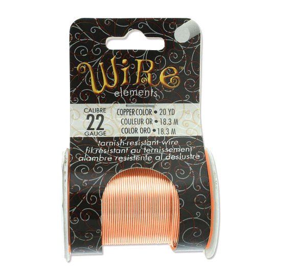 22ga Beadsmith Tarnish Resistant Copper Medium Hard Craft Wire - 20yd (18.3m) Spool - Oz Beads 