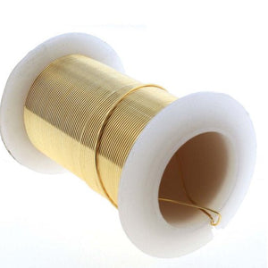 22ga Beadsmith Tarnish Resistant Gold Medium Hard Craft Wire - 20yd (18.3m) Spool - Oz Beads 