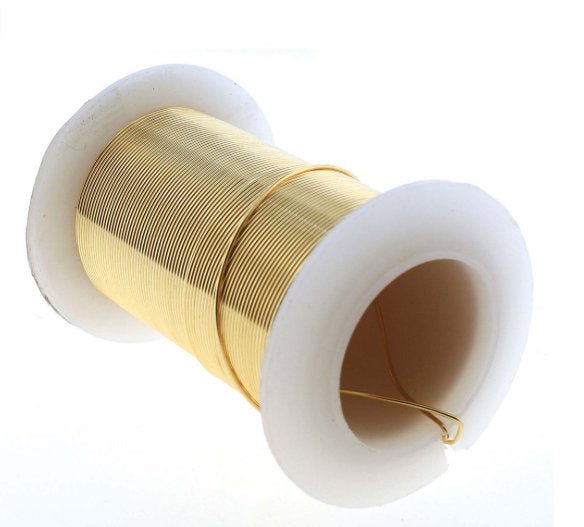22ga Beadsmith Tarnish Resistant Gold Medium Hard Craft Wire - 20yd (18.3m) Spool - Oz Beads 