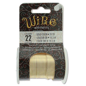 22ga Beadsmith Tarnish Resistant Gold Medium Hard Craft Wire - 20yd (18.3m) Spool - Oz Beads 