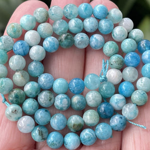 Hemimorphite 6mm round natural gemstone beads 15.5" strand - Oz Beads 