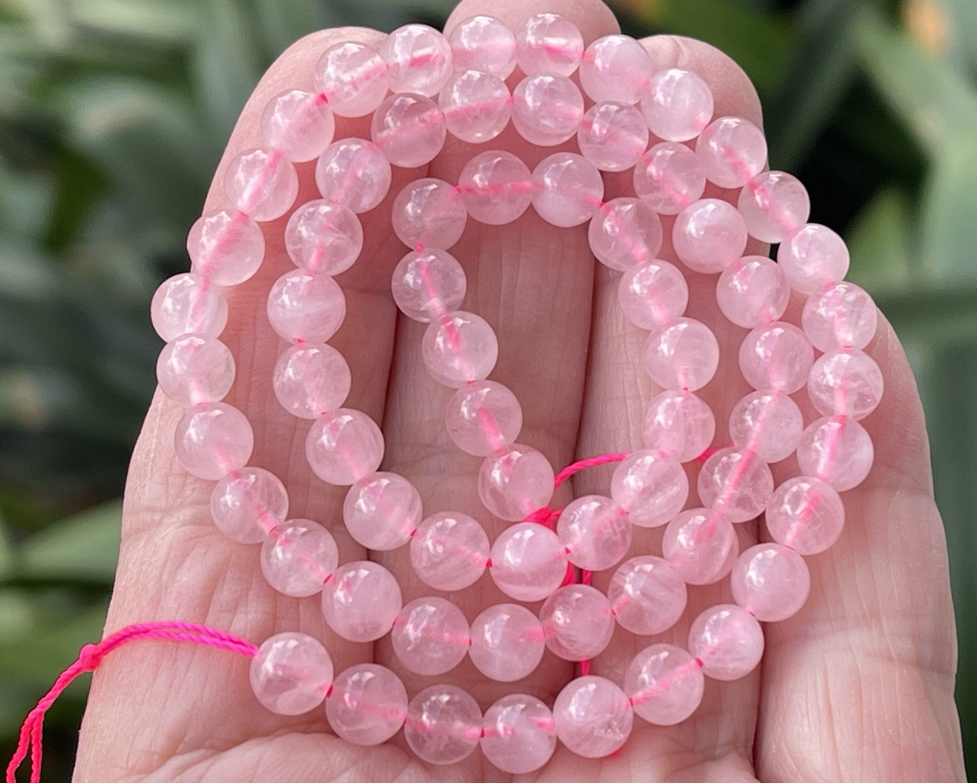 Madagascar Rose Quartz 6mm round natural gemstone beads 15.5" strand