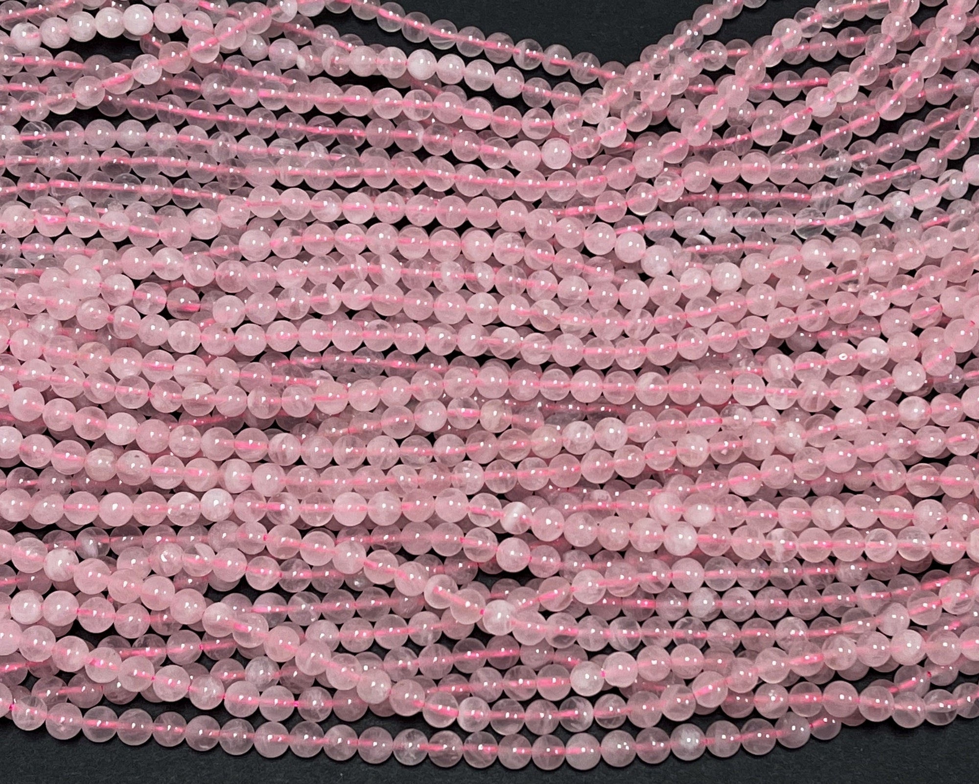 Madagascar Rose Quartz 6mm round natural gemstone beads 15.5" strand