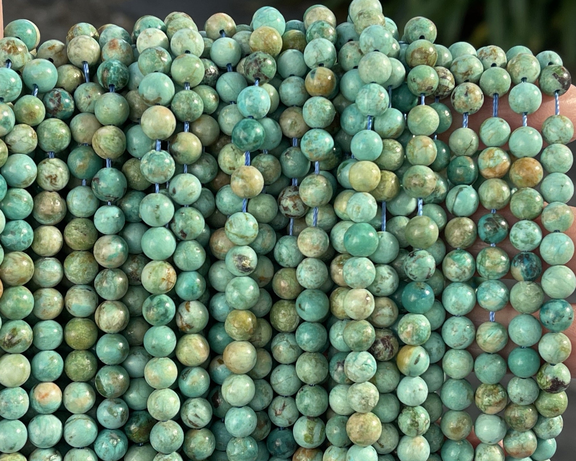 Peruvian Turquoise 6mm round natural gemstone beads 15.5" strand