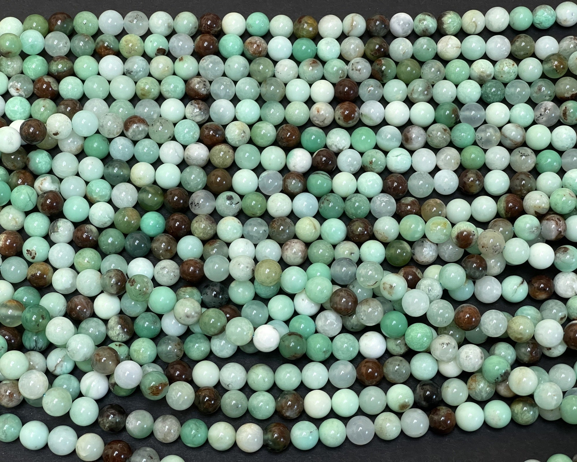 Australian Jade Chrysoprase 8mm round natural gemstone beads 15.5" strand