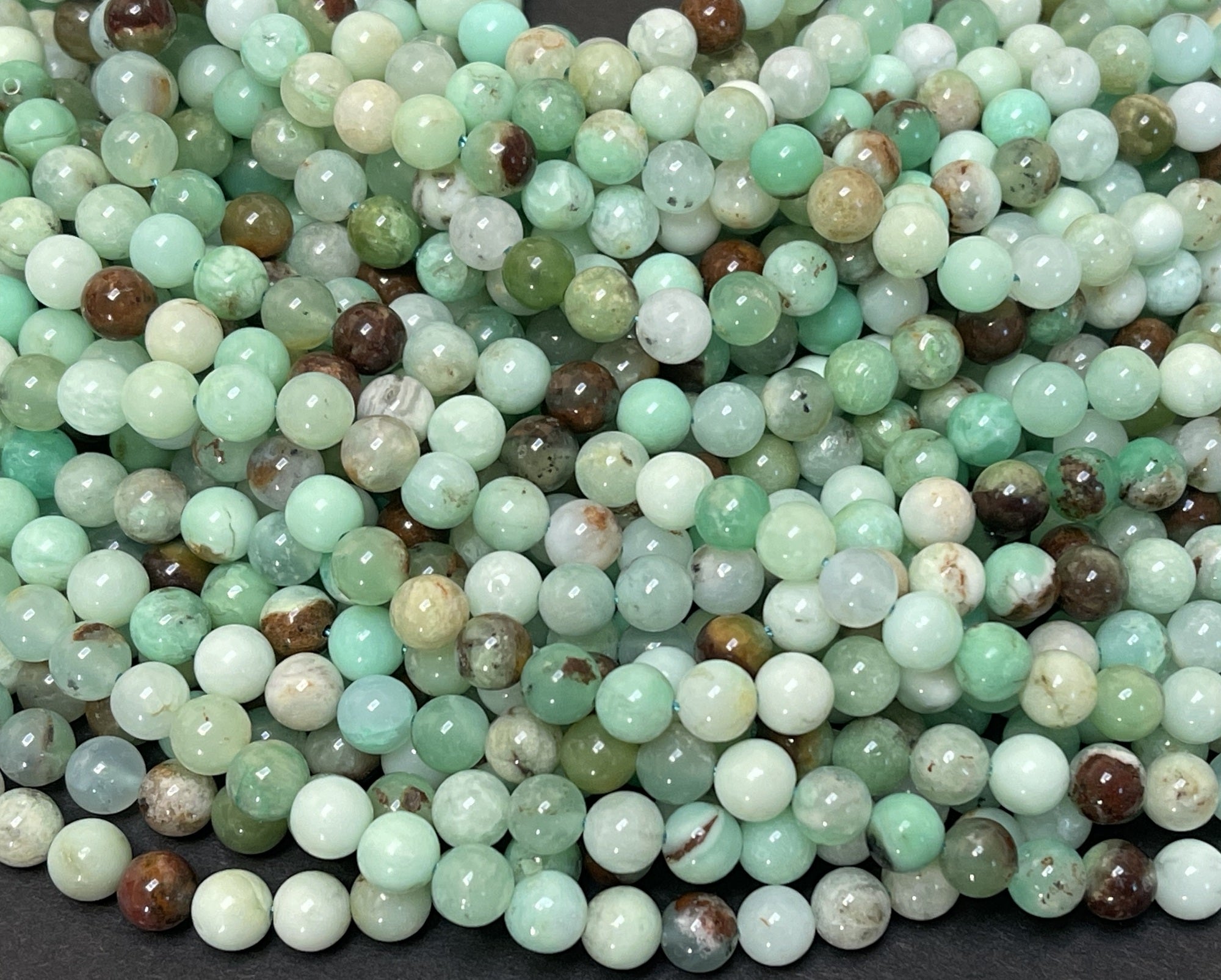Australian Chrysoprase 6mm round natural gemstone beads 15.5" strand