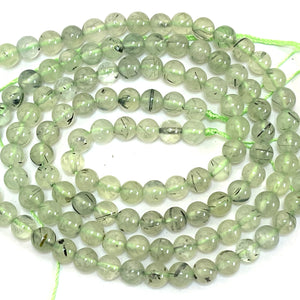 Prehnite 6mm round natural gemstone beads 15.5" strand - Oz Beads 