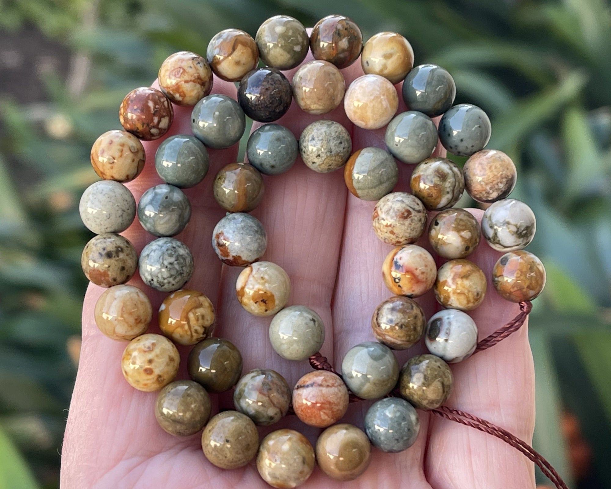 New Ocean Jasper 8mm round natural gemstone beads 16" strand