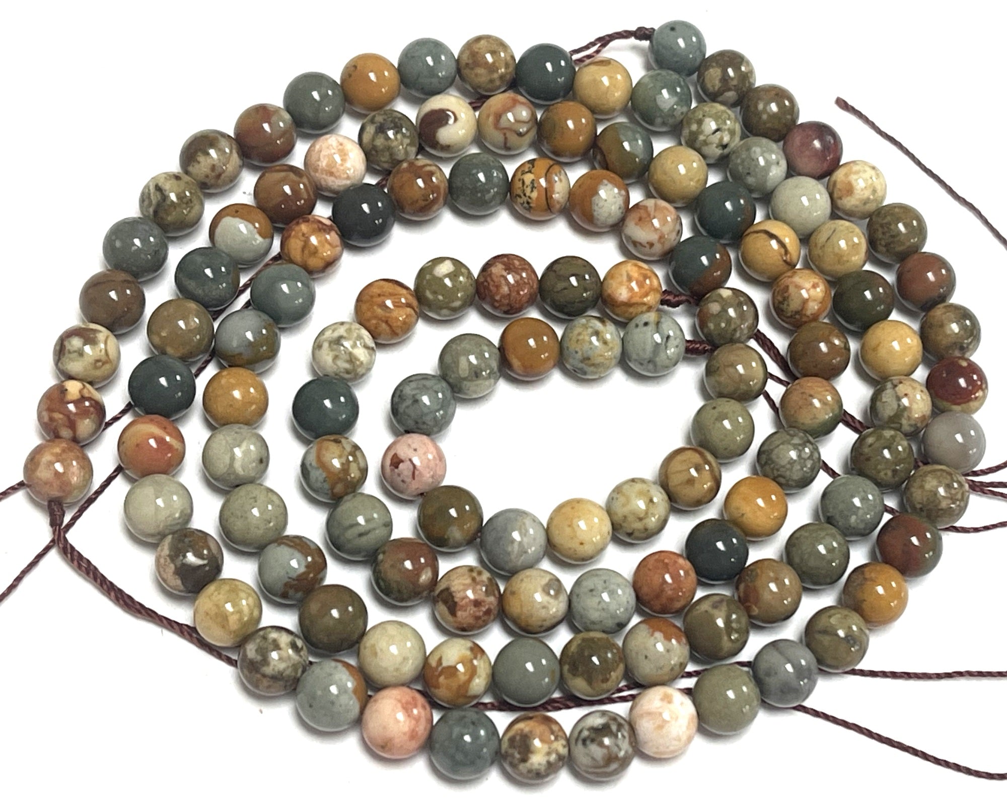 New Ocean Jasper 6mm round natural gemstone beads 15.5" strand
