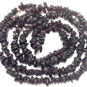 Red Garnet 6-8mm chip beads natural gemstone chips 33" strand - Oz Beads 