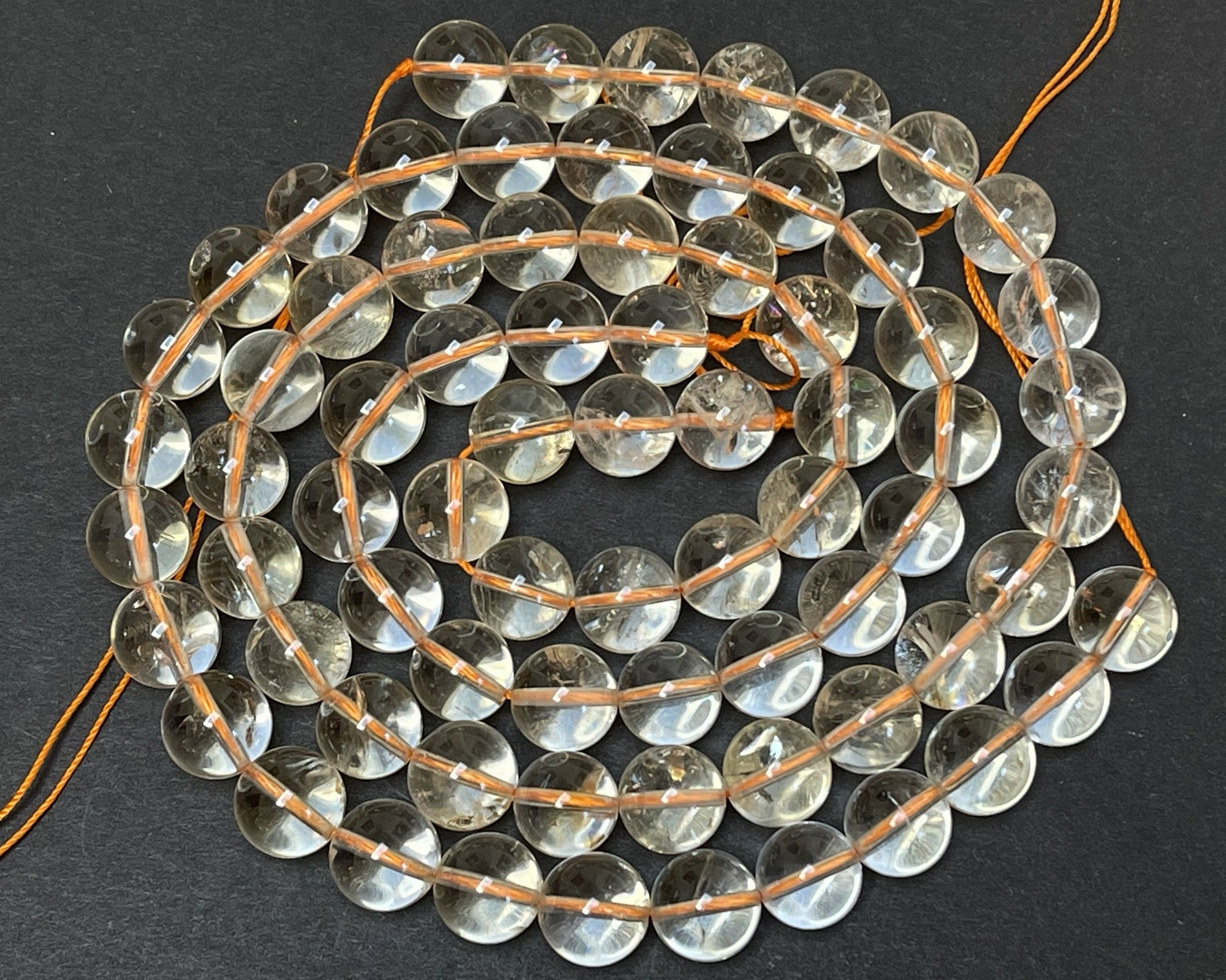 Clear Citrine 10mm round natural gemstone beads 15" strand