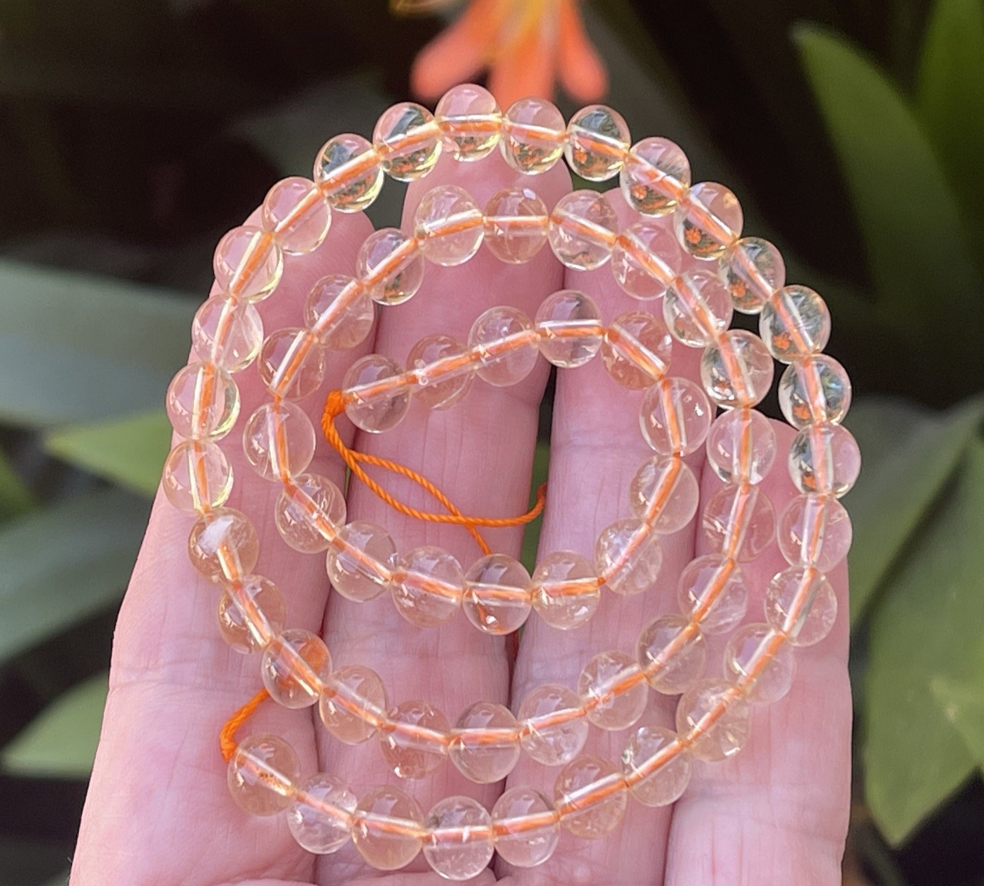 Clear Citrine 6mm round natural gemstone beads 15.5" strand - Oz Beads 