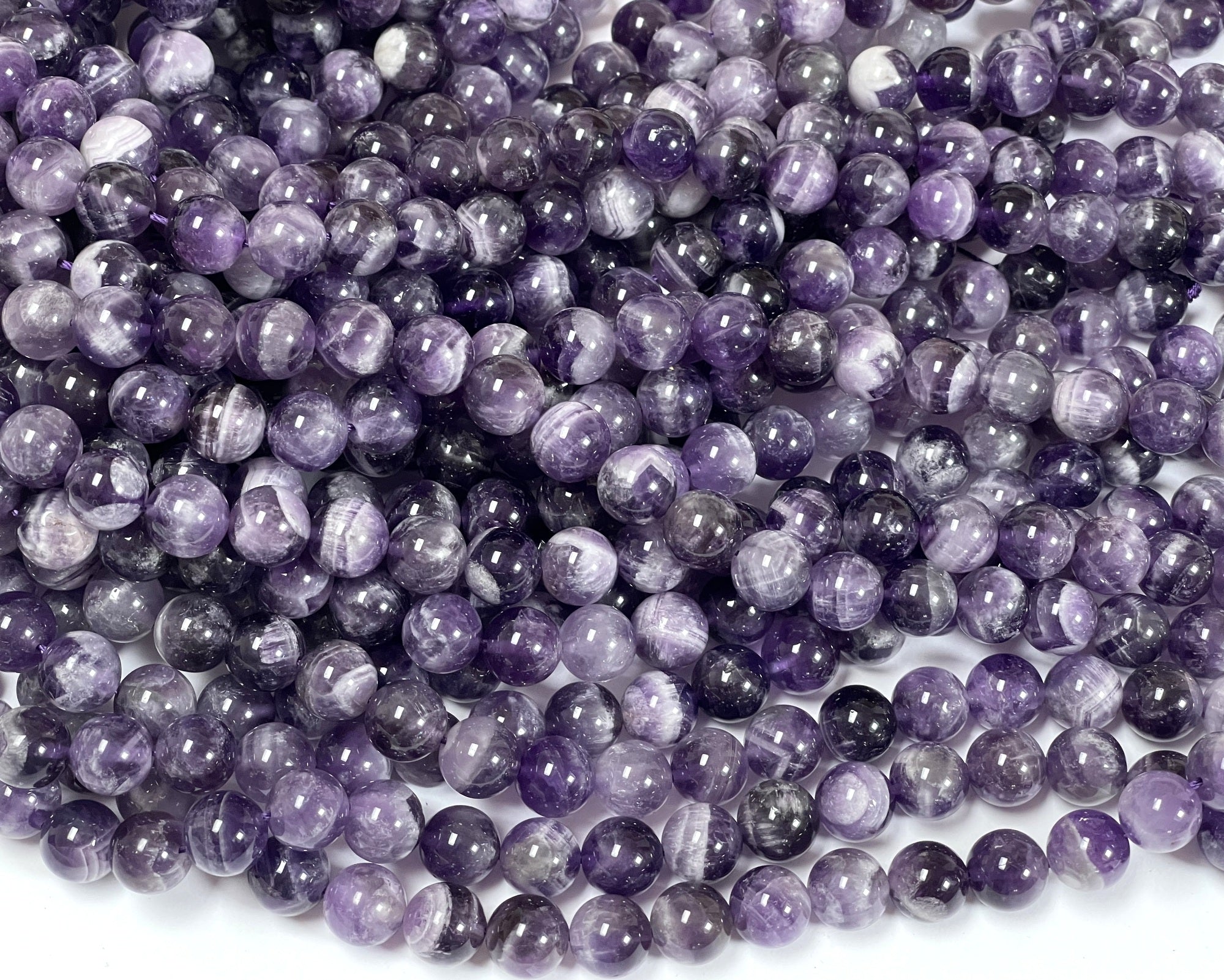 Sage Amethyst 10mm round natural gemstone beads 15" strand