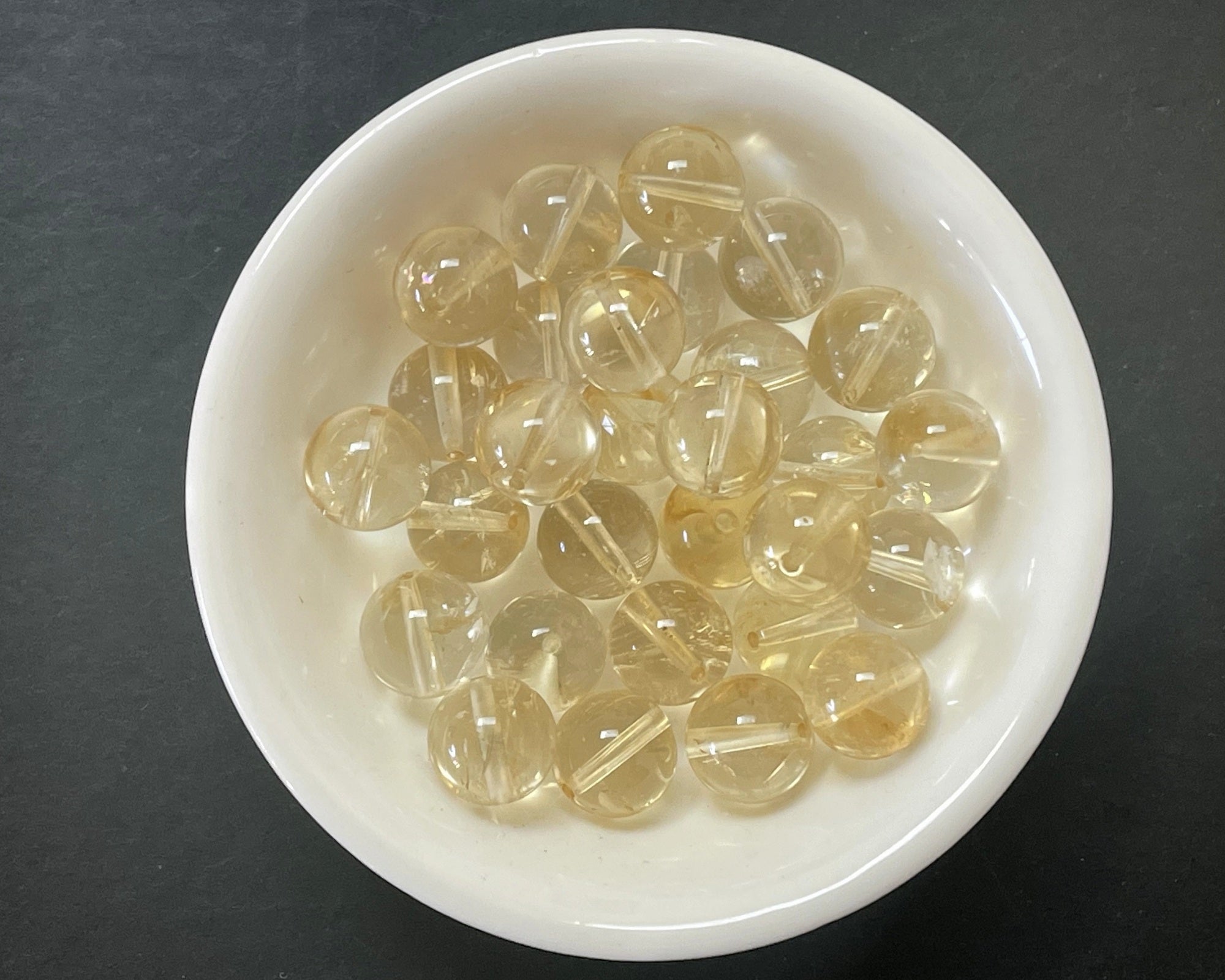 Clear Citrine 10mm round natural gemstone beads 15" strand