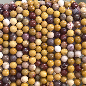 Mookaite Jasper 8mm round polished gemstone beads 15" strand - Oz Beads 