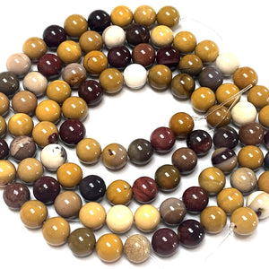 Mookaite Jasper 8mm round polished gemstone beads 15" strand - Oz Beads 