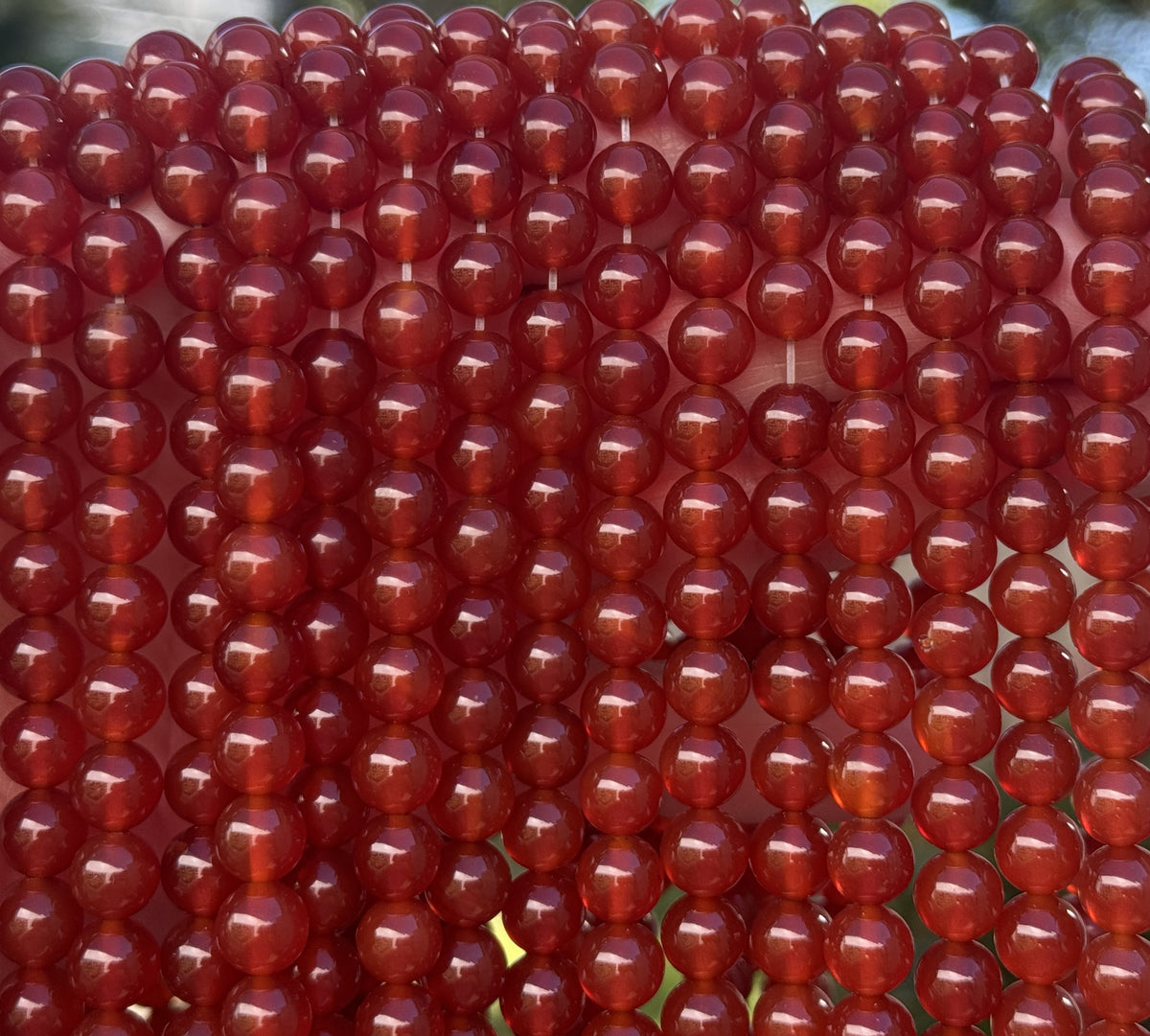 Red Carnelian Agate 8mm round gemstone beads 15" strand - Oz Beads 