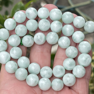 Green Angelite 10mm round natural gemstone beads 16" strand - Oz Beads 