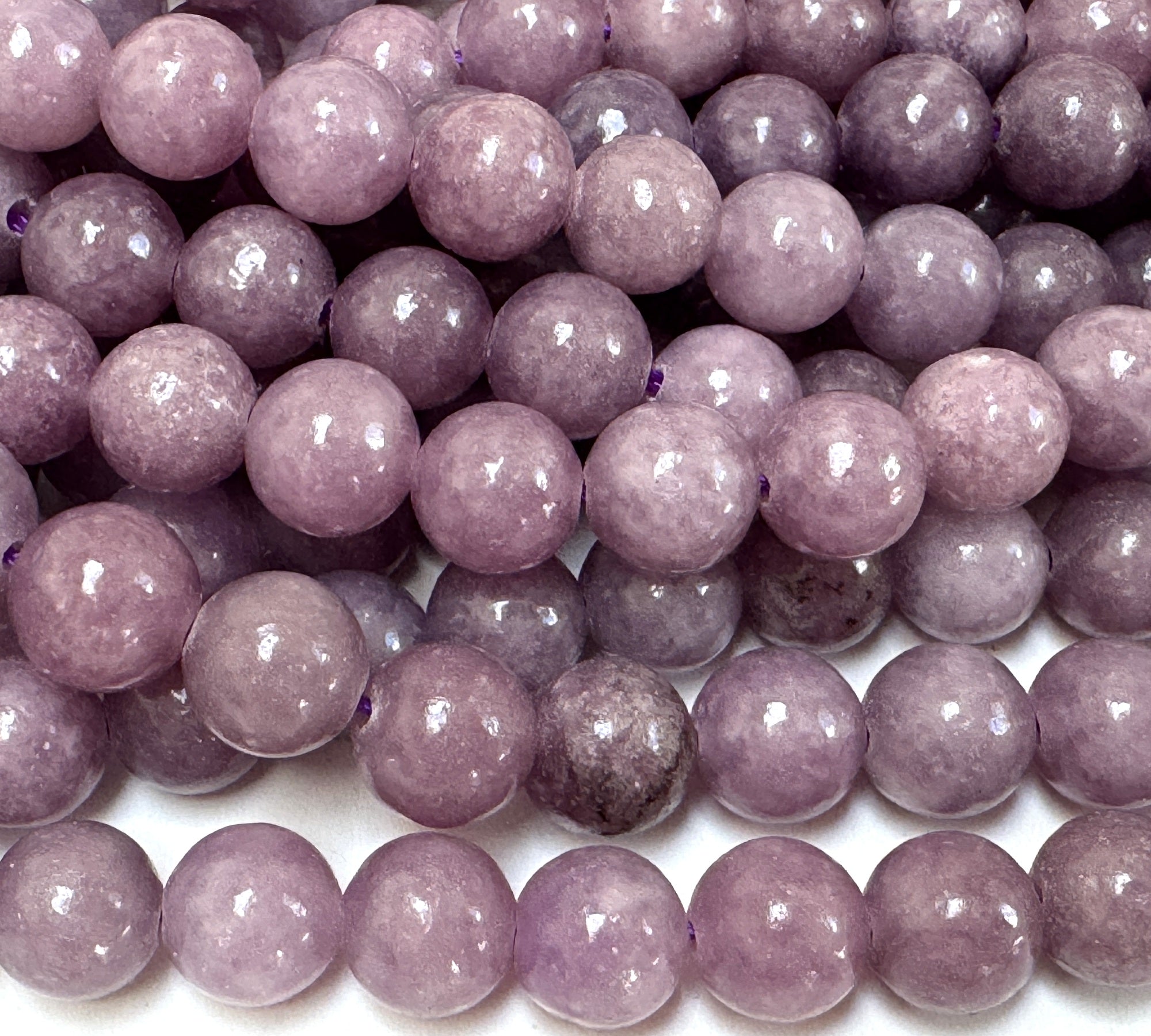 Lilac Lepidolite 8mm round natural gemstone beads 15.5" strand